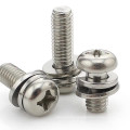 304 Stainless Steel M2 M2.5 M3 M4 M5 M6 Phillips Pan Head Sems Screw Three Part Combination Screw